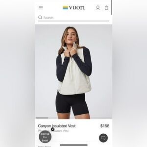 Vuori insulated vest - color bone. NWT!